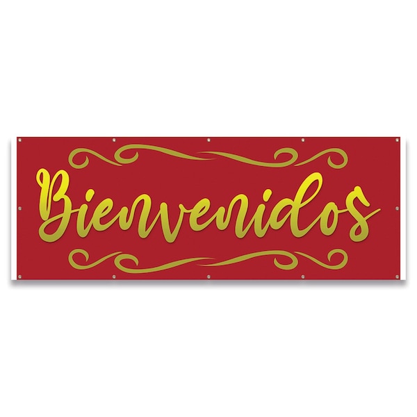 Bienvenidos Banner Concession Stand Food Truck Single Sided